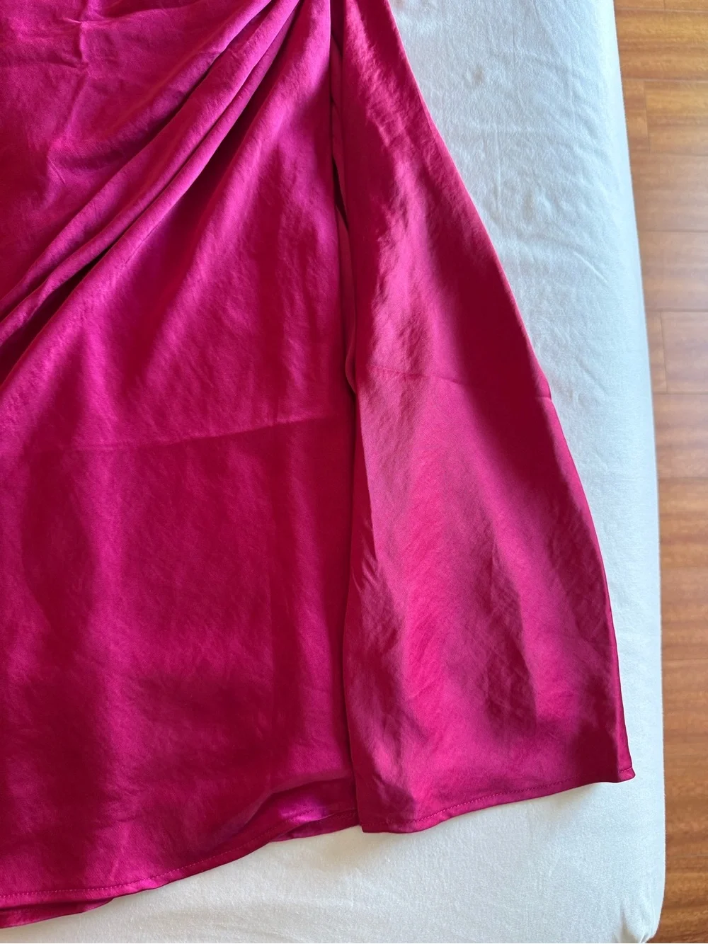 Abercrombie & Fitch Satin Cowl Neck Maxi Dress Pink Front Slit Sleeveless MP New